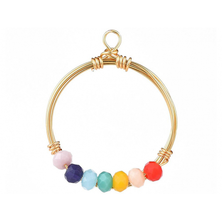 Acheter Pendentif rond avec perles à facettes - multicolore - Doré à l'or fin 18K - 1,19 € en ligne sur La Petite Epicerie - ...