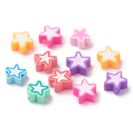 Acheter 20 perles en pâte polymère - étoiles - multicolore - 1,99 € en ligne sur La Petite Epicerie - Loisirs créatifs