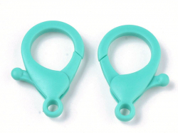 Acheter 10 fermoirs mousqueton en plastique - 35 x 24 mm - turquoise - 1,89 € en ligne sur La Petite Epicerie - Loisirs créatifs