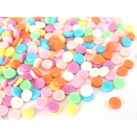 Confettis en pâte polymère - étoiles couleur vives - 10 grammes