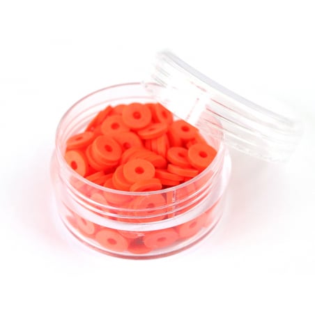 Acheter Boite de perles rondelles heishi 6 mm - rouge tomate - rouge orangé - 2,59 € en ligne sur La Petite Epicerie - Loisir...