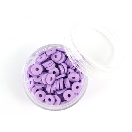 Acheter Boite de perles rondelles heishi 6 mm - mauve violet - 1,99 € en ligne sur La Petite Epicerie - Loisirs créatifs