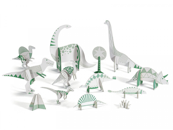 Acheter Dinosaures en carton à monter et colorier - 15,19 € en ligne sur La Petite Epicerie - Loisirs créatifs