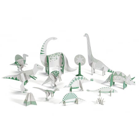 Acheter Dinosaures en carton à monter et colorier - 18,49 € en ligne sur La Petite Epicerie - Loisirs créatifs