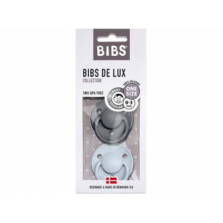 Acheter Lot de 2 tétines Bibs De Lux Taille unique - Gris fer & bleu layette - 13,99 € en ligne sur La Petite Epicerie - Lois...