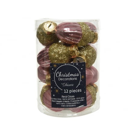 Acheter 12 boules de Noël - glands rose - 3 cm - 5,99 € en ligne sur La Petite Epicerie - Loisirs créatifs