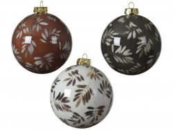 Acheter Boule de Noël - Marron foncé - décoration feuilles - 8 cm - 2,49 € en ligne sur La Petite Epicerie - Loisirs créatifs