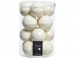Acheter 16 boules de Noël en verre blanc brillant - 8 cm - 19,99 € en ligne sur La Petite Epicerie - Loisirs créatifs