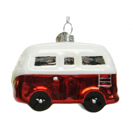 Acheter Décoration de Noël en verre - minibus van rouge - 4,89 € en ligne sur La Petite Epicerie - Loisirs créatifs