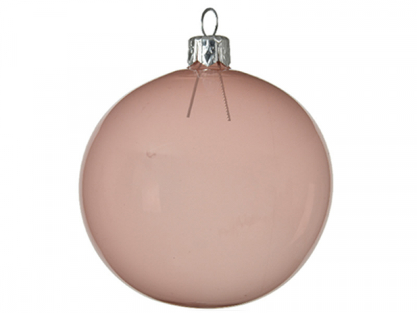 Acheter Boule de Noël en verre - rose pâle transparent brillant - 8 cm - 2,19 € en ligne sur La Petite Epicerie - Loisirs cré...