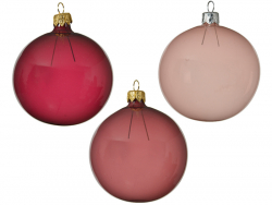 Acheter Boule de Noël en verre - rose pâle transparent brillant - 8 cm - 2,19 € en ligne sur La Petite Epicerie - Loisirs cré...