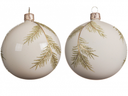 Acheter Boule de Noël en verre décor sapin doré - Mat 8 cm - 4,49 € en ligne sur La Petite Epicerie - Loisirs créatifs
