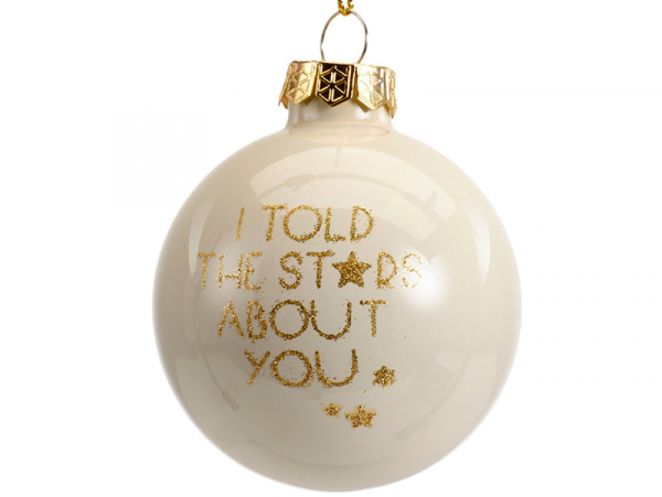 Acheter Boule de Noël blanche en verre - I told the stars about you - 6 cm - 2,29 € en ligne sur La Petite Epicerie - Loisirs...