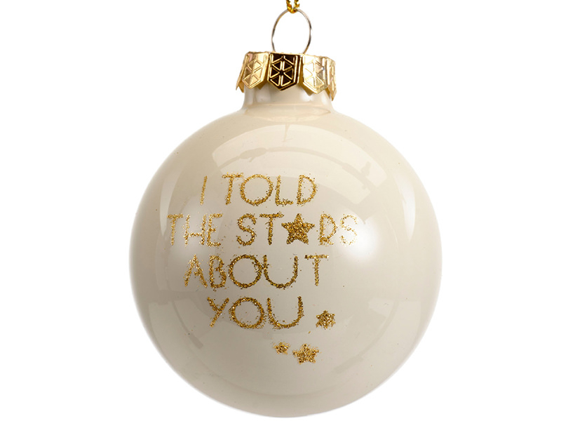 Acheter Boule de Noël blanche en verre - I told the stars about you - 6 cm - 2,29 € en ligne sur La Petite Epicerie - Loisirs...