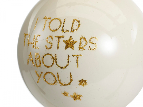 Acheter Boule de Noël blanche en verre - I told the stars about you - 6 cm - 2,29 € en ligne sur La Petite Epicerie - Loisirs...