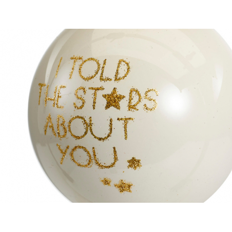 Acheter Boule de Noël blanche en verre - I told the stars about you - 6 cm - 2,29 € en ligne sur La Petite Epicerie - Loisirs...