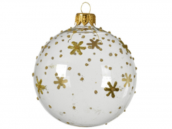 Acheter Boule de Noël en verre - transparent - décoration florale dorée - 8 cm - 4,99 € en ligne sur La Petite Epicerie - Loi...