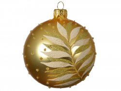 Acheter Boule de Noël en verre - décoration végétale feuille à paillettes - 8 cm - 5,49 € en ligne sur La Petite Epicerie - L...