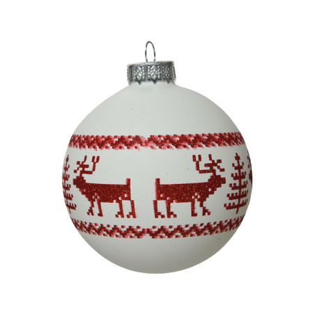 Acheter Boule de Noël en verre - décoration renne nordique - 8 cm - 2,49 € en ligne sur La Petite Epicerie - Loisirs créatifs