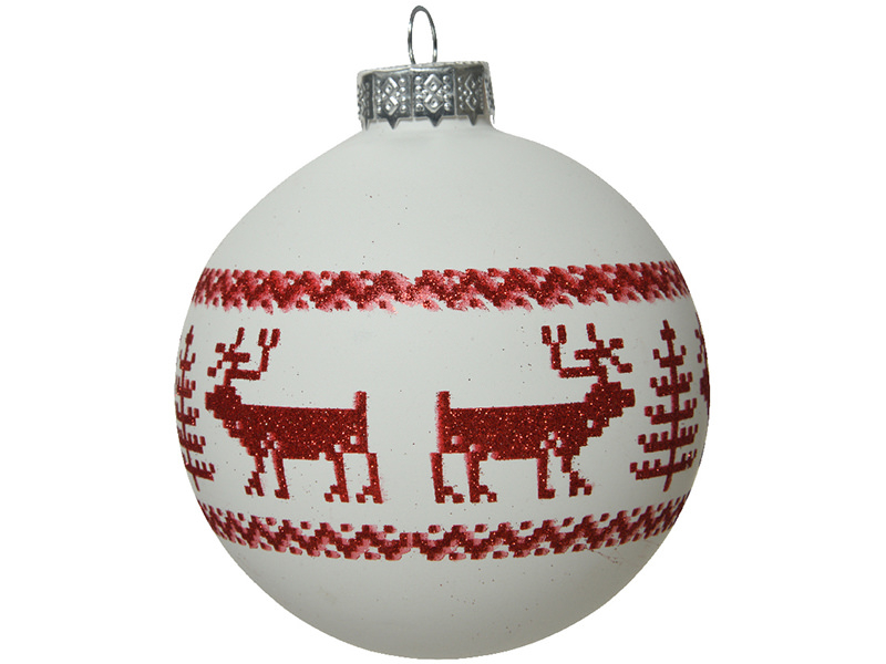 Acheter Boule de Noël en verre - décoration renne nordique - 8 cm - 2,49 € en ligne sur La Petite Epicerie - Loisirs créatifs