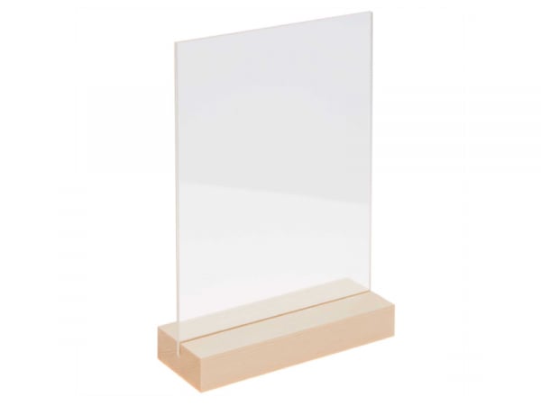 Acheter Support en bois nature avec double plaque acrylique 10 x 15 cm - 4,99 € en ligne sur La Petite Epicerie - Loisirs cré...