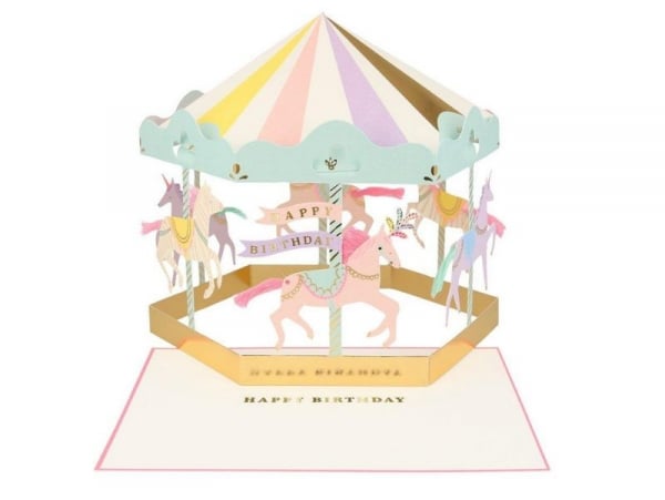 Meri Meri Carte anniversaire thème magie 3D - Carte papier écologique