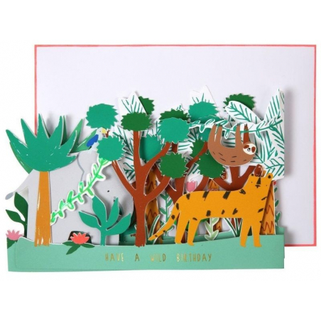 Acheter Carte d'anniversaire dépliante 3D - jungle - 6,99 € en ligne sur La Petite Epicerie - Loisirs créatifs