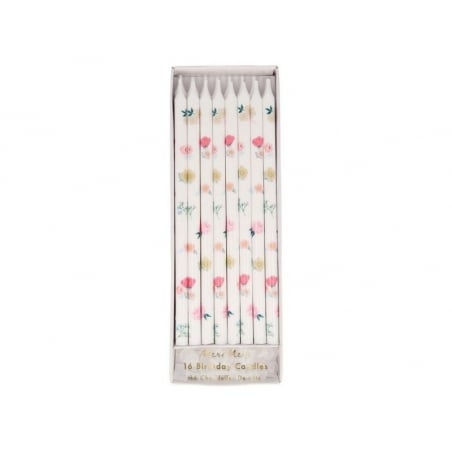 Acheter 16 grandes bougies d'anniversaire motif fleuri - 10,99 € en ligne sur La Petite Epicerie - Loisirs créatifs