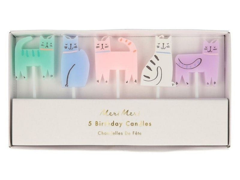 Acheter 5 petites bougies d'anniversaire chats colorés - 9,99 € en ligne sur La Petite Epicerie - Loisirs créatifs