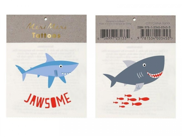 Acheter Planches de tatouages temporaires - requins rigolos - 3,79 € en ligne sur La Petite Epicerie - Loisirs créatifs