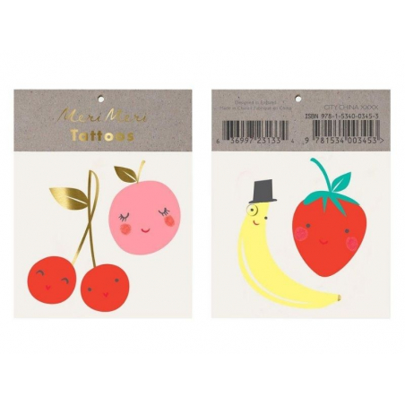 Acheter Planches de tatouages temporaires - fruits - 3,79 € en ligne sur La Petite Epicerie - Loisirs créatifs