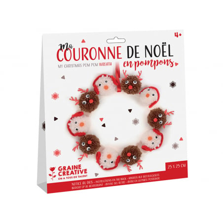 Acheter Kit couronne Noël pompons - Graine créative - 10,99 € en ligne sur La Petite Epicerie - Loisirs créatifs