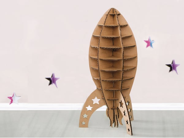 Acheter Maquette fusée carton 10 x 10 x 20,5 cm - 3,49 € en ligne sur La Petite Epicerie - Loisirs créatifs