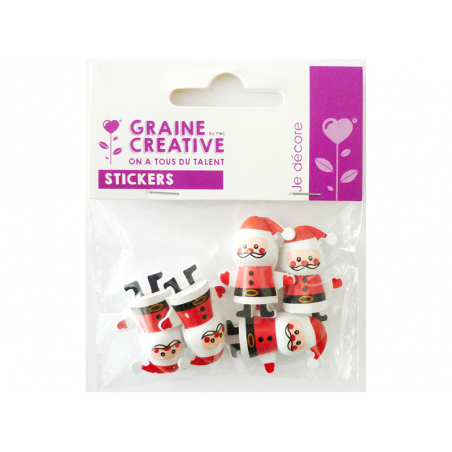 Acheter 5 mini décorations père Noël - 3 cm - 1,79 € en ligne sur La Petite Epicerie - Loisirs créatifs