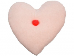 Acheter Coussin coeur aspect velours rose pastel avec pompon fluo - 34,99 € en ligne sur La Petite Epicerie - Loisirs créatifs