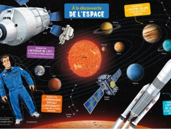 Découvrir l'espace avec le coffret du système solaire, livre et puzzle 