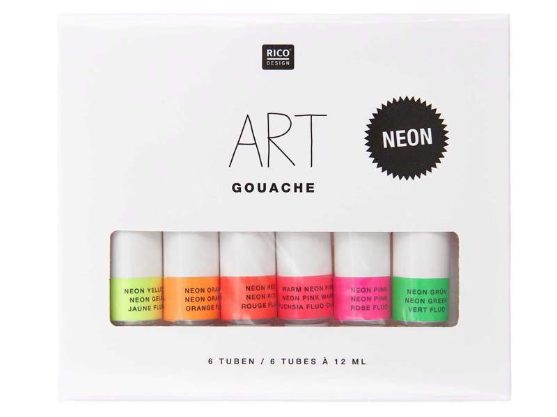 Acheter Lot de 6 tubes 12 ml de gouache fine couleur néon - 6,49 € en ligne sur La Petite Epicerie - Loisirs créatifs