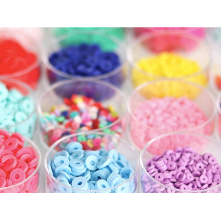 40 petites perles plastique multicolore couleur fluo - 6 mm - 4108749 - Un  grand marché