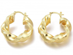 Acheter Boucles d'oreilles petites créoles torsadées - doré à l'or fin 18k - 36 mm - 9,99 € en ligne sur La Petite Epicerie -...