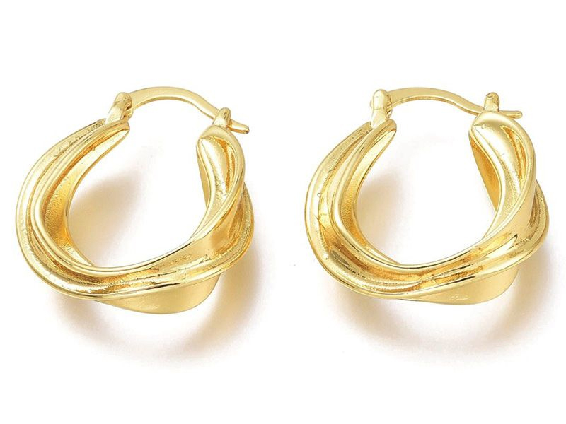 Acheter Boucles d'oreilles petites créoles épaisses - doré à l'or fin 18k - 25 mm - 8,99 € en ligne sur La Petite Epicerie - ...