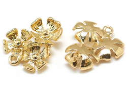 Acheter Pendentif fleurs - doré à l'or fin 18k - 18 mm - 1,89 € en ligne sur La Petite Epicerie - Loisirs créatifs