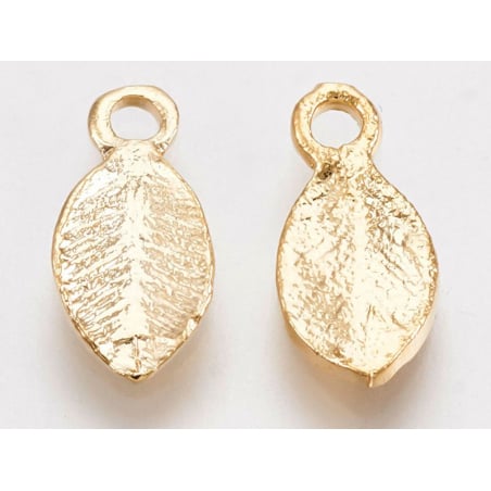 Acheter Breloque feuille - doré à l'or fin 18k - 10,5 mm - 0,59 € en ligne sur La Petite Epicerie - Loisirs créatifs