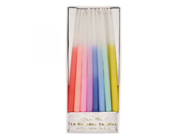Acheter 16 grandes bougies d'anniversaire coniques 8 couleurs - Meri Meri - 11,99 € en ligne sur La Petite Epicerie - Loisirs...