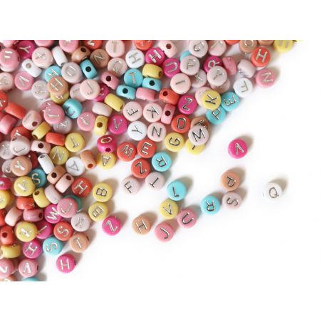 Acheter Lot de 200 perles rondes colorées lettres alphabet - argenté - 3,99 € en ligne sur La Petite Epicerie - Loisirs créatifs