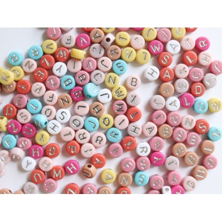 Acheter Lot de 200 perles rondes colorées lettres alphabet - argenté - 3,99 € en ligne sur La Petite Epicerie - Loisirs créatifs