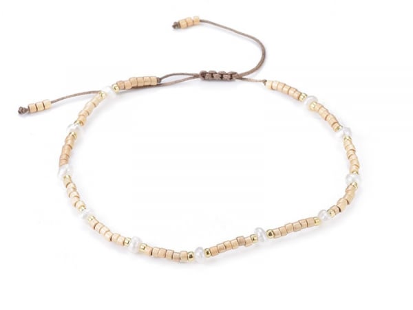 Acheter Bracelet nylon tressé réglable perles rocailles et miyuki - doré - 6,99 € en ligne sur La Petite Epicerie - Loisirs c...
