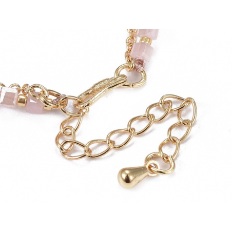 Acheter Bracelet nylon tressé réglable perles rocailles et miyuki - Rose et doré - 6,99 € en ligne sur La Petite Epicerie - L...