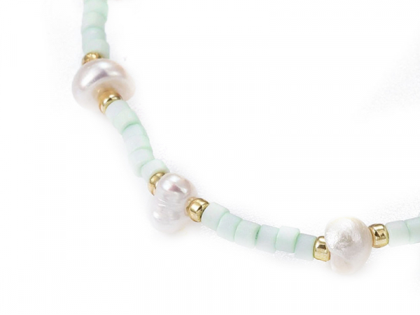 Acheter Bracelet nylon tressé réglable perles rocailles et miyuki - Vert d'eau et doré - 6,99 € en ligne sur La Petite Epicer...