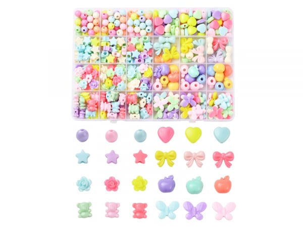 Acheter Boîte d'assortiment de perles en plastiques pastels - Forme mixte - 11,99 € en ligne sur La Petite Epicerie - Loisirs...