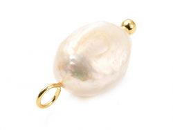 Acheter Pendentif perle de culture naturelle - Doré à l'or fin 18k - 17 mm - 0,79 € en ligne sur La Petite Epicerie - Loisirs...
